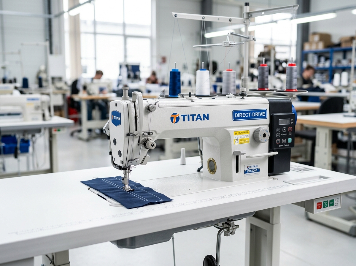 Machine à Coudre Industrielle Piqueuse Plate Lourde Coupe-Fil Direct-Drive